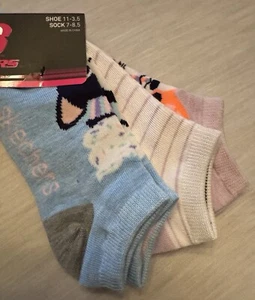 Skechers Girls 6 Pair Low Cut Sock 7-8.5; Shoe 11-3.5 Children’s - Picture 1 of 5