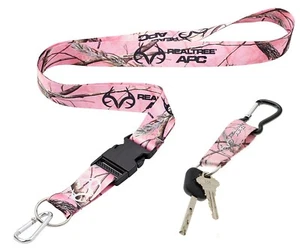 Realtree Pink Camo Lanyard With Quick Release & Carabiner Keychain Quality Made - Picture 1 of 13
