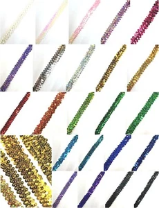 Recorte de lentejuelas elástico liso u holográfico 3 anchos - Disfraz artesanal de danza costura - Imagen 1 de 53