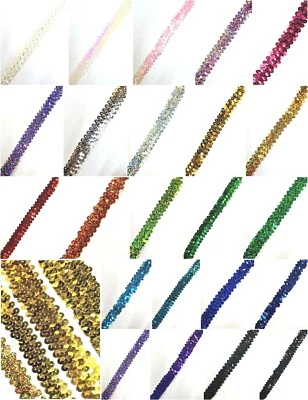 Stretch Sequin Trim Plain or Holographic 3 Widths - Dance Sewing Craft Costume - Image 1 of 4