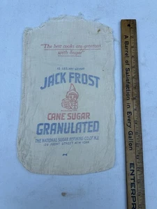 Vintage Jack Frost 10 Lbs Cloth Cane Sugar Sack National Sugar Refining Co Of NJ - Picture 1 of 4