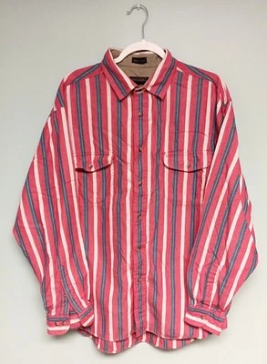 Vintage 90's Eddie Bauer Rufton Twill Striped Cotton Shirt Men's XL - Image 1 of 4