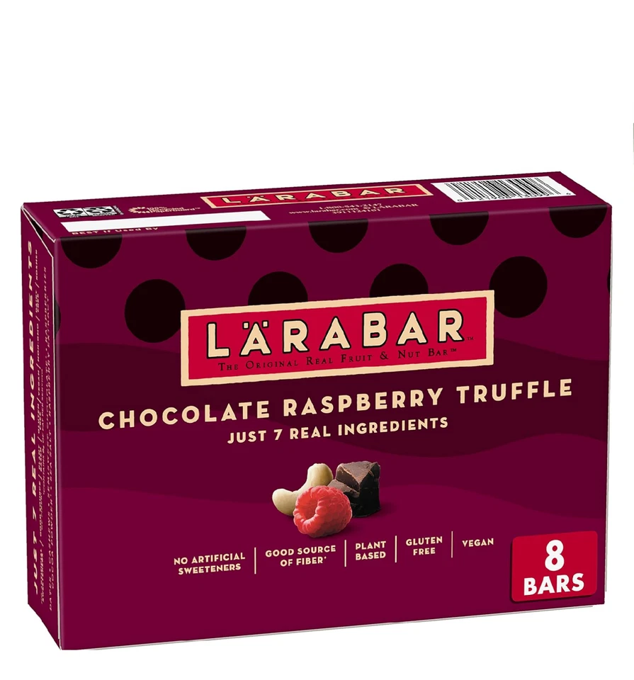 Trufa Larabar Chocolate Frambuesa, Barritas de Frutas Veganas Sin Gluten, 8 ct Foto 1 de 4