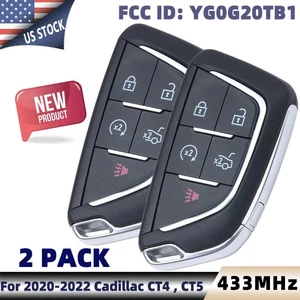 2 NEW FOR 2020-2022 CADILLAC CT4 CT5 KEYLESS REMOTE SMART KEY FOB 13548127/5 BT - Picture 1 of 5