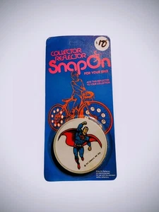 🔥 New OLD STOCK! VINTAGE 1976 SUPERMAN Snap On BIKE REFLECTOR DC Comics 🔥 - Bild 1 von 2