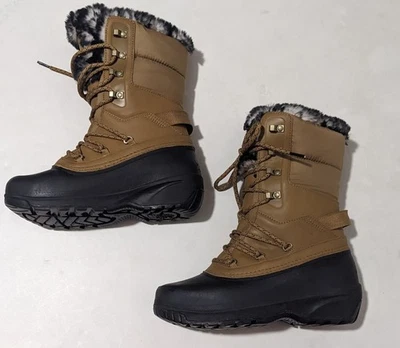 The North Face Shellista IV Luxe 防水 女式 棕色/黑色 尺寸 7 鞋 全新 — 第 1/4 张图片