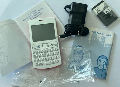 Nokia Asha 205 White – Unlocked – GSM – Rare Vintage Mobile Phone - Image 1 of 4