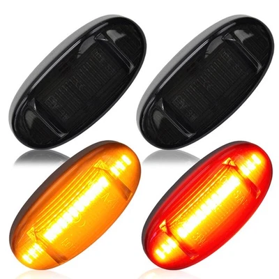 Smoked LED Side Marker Lamps Amber for Ford F250 F350 F450 F550 Super Duty 11-22 - Image 1 of 4
