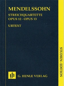 Study Score Mendelssohn String Quartets Op 12 & 13 Music Henle Urtext 7x10 Book - Picture 1 of 1