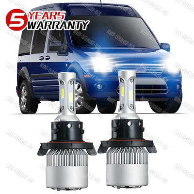 6000K Front LED Headlight Bulbs High-Low Beam For Ford Transit Connect 2010-2013 - Image 1 of 4