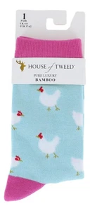 House Of Tweed Damen Huhn Blau Tier Luxus Premium Bambus Socken - Bild 1 von 2