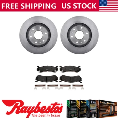 Front Brake Rotors + Metallic Brake Pads & Hardware For 2005 GMC Sierra 1500 - Image 1 of 4