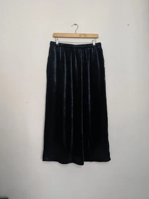 TOAST Navy Blue Velvet Silk Long Maxi Skirt - Size 16 - Image 1 of 4