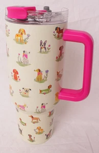 Natural Life double walled stainless steel mega tumbler mug 40 oz - dogs - Picture 1 of 4