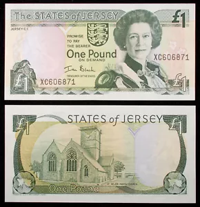 Jersey £1 One Pound ND (2000) - Black - Queen Elizabeth II - P-26a (GLIB-001I) - Picture 1 of 1