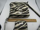 CARLOS ZEBRA PURSE BY CARLOS SANTANA NEW WITH TAG OUTSIDE PHONE POUCH w WALLET