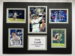 Tennis Ivan Lendl Signed 16" X 12" Double Mounted Display - Picture 1 of 3
