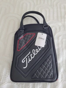 TITLEIST GOLF SHOE BAG ZIPPERED GOLF SHOE CARRIER BAG (Red And Black) - Picture 1 of 7