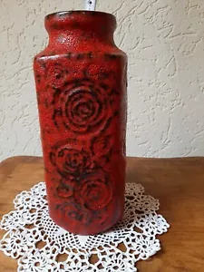 Seltene 70er Jahre Scheurich "Jura" Dekor Fat Lava Keramik Vase 282 - 25 rot - Bild 1 von 9