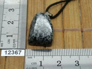 Pendentif OBSIDIENNE FLOCON DE NEIGE + cordon reglable mineraux pierre reiki - Picture 1 of 1