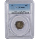 1891 Seated Liberty Dime Ms 64 Pcgs Silver 10c Uncirculated Sku:I861