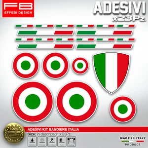 Adesivi Stickers kit BANDIERE ITALIA LOVE ITALY Moto Auto Bici Vespa 23 Pezzi !! - Afbeelding 1 van 1