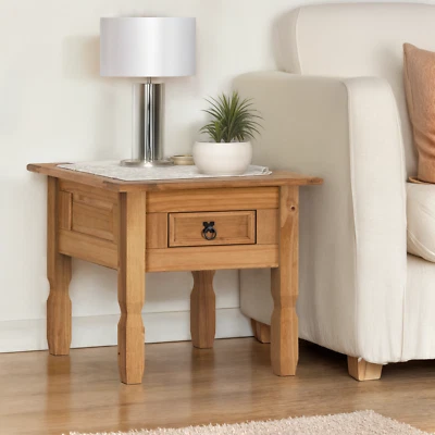 Corona Lamp Table 1 Drawer Coffee End Mexican Solid Pine by Mercers Furniture® - Image 1 of 4