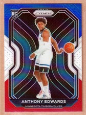2020-21 Panini Prizm Prizms Red White and Blue #258 Anthony Edwards RC