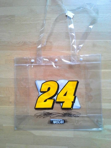 JEFF GORDON No. 24 CLEAR PLASTIC HEAVY DUTY TOTE BAG STADIUM SECURITY NASCAR Cover