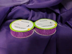 Lot Of 2 Fuchsia Purple Diamond Rhinestone Bling Craft Ribbon Wrap- 1 in x 6 ft - Picture 1 of 2
