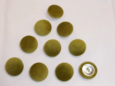 10 x Upholstery Buttons in OLIVE GREEN - Plush Velvet (Size: 25mm) - Image 1 of 2