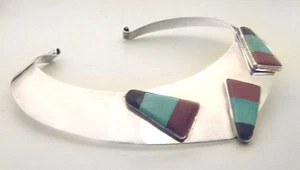 RARO COLLAR CON INCRUSTACIONES MODERNISTA de la Era Memphis TESS SHALOM Tess Designs - Imagen 1 de 6