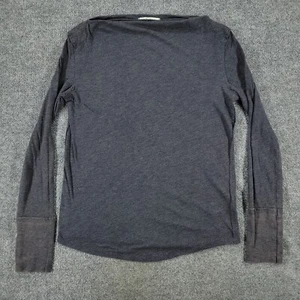 We The Free Shirt Women's Medium Gray Boat Neck Long Sleeve Top Stretch Pullover - Picture 1 of 10