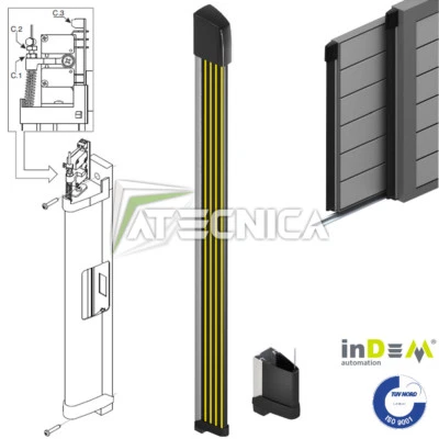 INDEM AUTOMATION Bordo sensibile costa di sicurezza gialla a filo per cancelli 180 cm INDEM CM18G