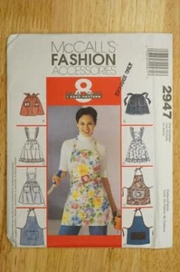 Delantales de cocina 2947 McCalls accesorios de moda vintage patrón de costura artesanal - Imagen 1 de 2
