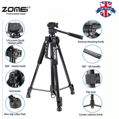 UK ZOMEI Q1200 Monopod Lightweight Aluminum Alloy Tripod for DSLR Camera Video - Image 1 of 4