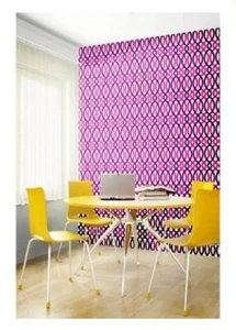Divine Color scroll peel & stick Wallpaper Pink Purple 20x16.5 27.5sq.ft - Picture 1 of 6