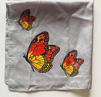 Butterfly Print 🦋 Bandana Handkerchief(21"X21")Satin Silky Scarf Flowy Fabric - Image 1 of 4