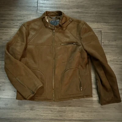 GUESS Jeans Vintage Brown Jacket - Men's Large Fleece Lined - Image 1 of 4