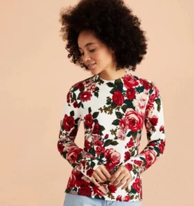NWT BROOKS BROTHERS Floral-Print Cotton Sweater - Picture 1 of 5