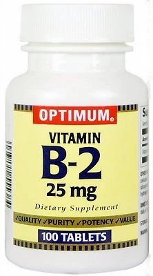 Optimum Vitamin B2 25mg comprimidos 100ct FARMÁCIA FRESCA ^^ - Imagem 1 de 3