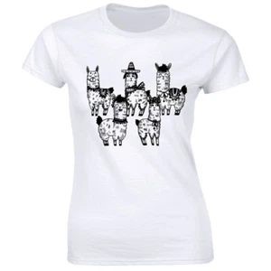 Cute Alpacas Women's T-Shirt Party Animal Celebration Fun Tee - Picture 1 of 1