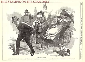 1889 Linley Sambourne Policeman, LCC Punch impresión de dibujos animados: 'Up-Hill Work' /76 - Imagen 1 de 1