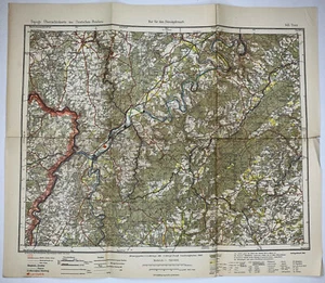 Trier German Empire Original Antique Lithograph Map 1900 Royal Prussian - Picture 1 of 2