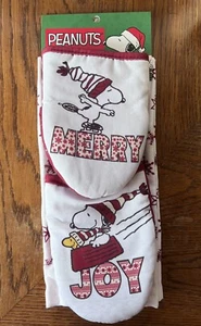 Peanuts Snoopy Küchentuch Weihnachten Feiertage Handtuch und Mini Mitt 3 Stück Set - Bild 1 von 7