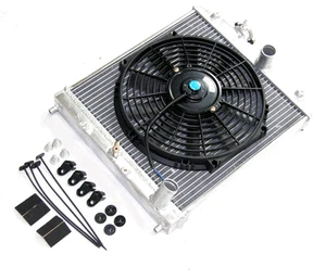 Ventiladores negros para radiador de aluminio de 2 filas Acura Integra DC 94-01 M/T 12" para 94-01 - Imagen 1 de 3