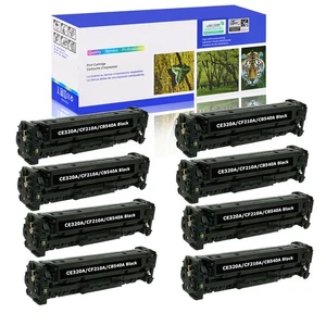 8 PACK- Black CE320A Toner for HP 128A Color Laserjet Pro CP1525N CM1415FNW MFP - Afbeelding 1 van 24