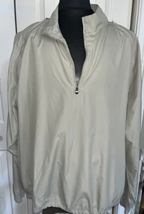 Golf Tech Quarter Zip removable sleeves beige Windbreaker XXL 2 Pocket - Picture 1 of 8