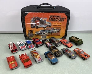 Lote de gatos Matchbox vintage años 80 SAAB Corvette Ferrari Sheriff con estuche de coche 1983 - Imagen 1 de 13