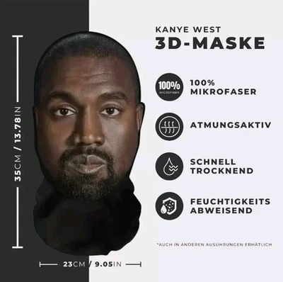 Realistische Kayne West Maske 3D-Druck - Bild 1 von 3